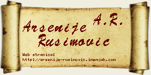 Arsenije Rusimović vizit kartica